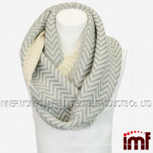 Striped Infinity Neck Scarf in Knit Pattern Crochet Circle Loop scarf